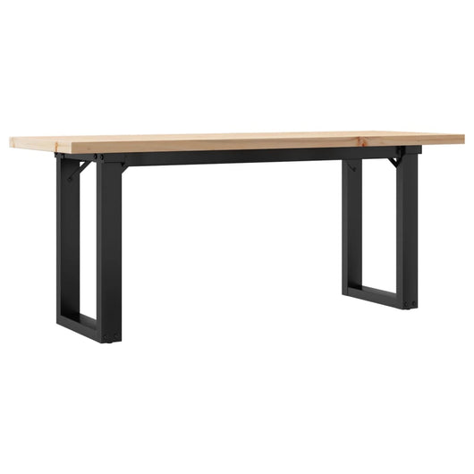 Tavolino Salotto Telaio a O-Tavolino da soggiorno 110x40x45,5 cm Legno Pino e Acciaio