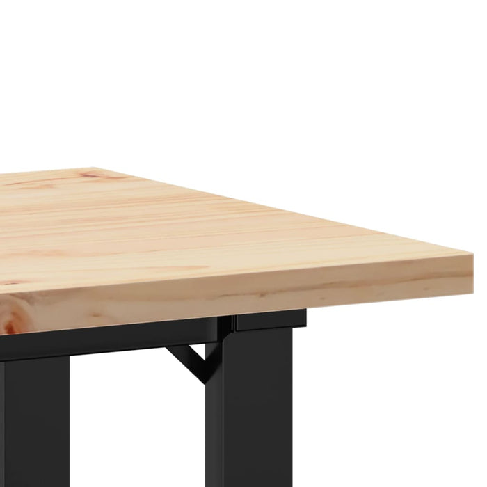 Tavolo da Pranzo Telaio a O 50x50x75,5 cm Legno Pino e Acciaio