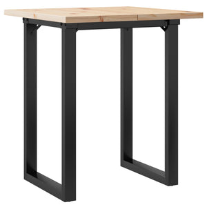 Tavolo da Pranzo Telaio a O 60x60x75,5 cm Legno Pino e Acciaio