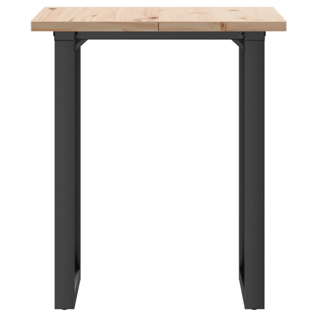 Tavolo da Pranzo Telaio a O 60x60x75,5 cm Legno Pino e Acciaio