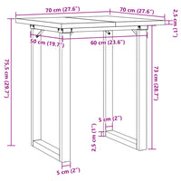 Tavolo da Pranzo Telaio a O 70x70x75,5 cm Massello Pino e Ghisa 3282737