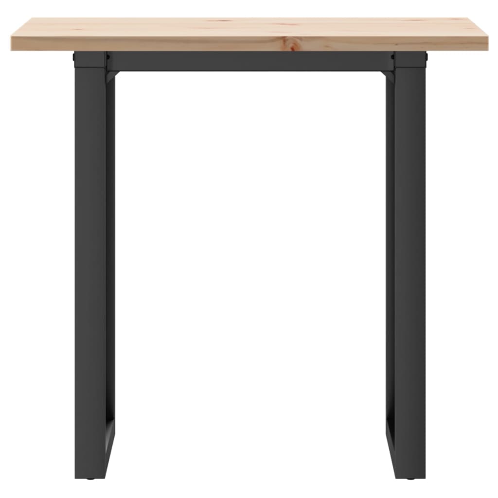 Tavolo da Pranzo Telaio a O 80x50x75,5 cm Legno Pino e Acciaio