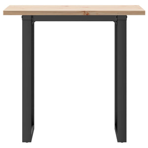 Tavolo da Pranzo Telaio a O 80x50x75,5 cm Legno Pino e Acciaio