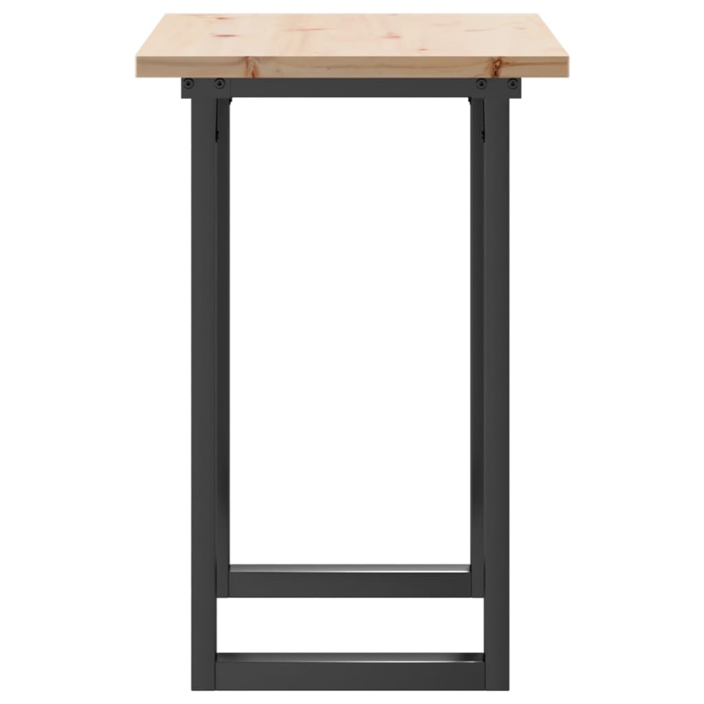 Tavolo da Pranzo Telaio a O 80x50x75,5 cm Legno Pino e Acciaio