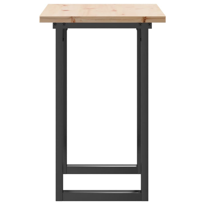 Tavolo da Pranzo Telaio a O 80x50x75,5 cm Legno Pino e Acciaio