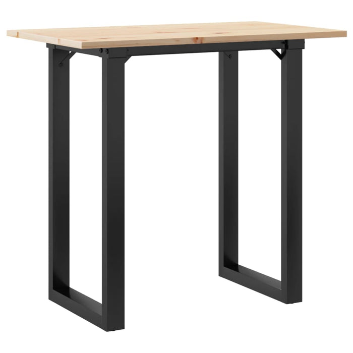 Tavolo da Pranzo Telaio a O 80x50x75,5 cm Legno Pino e Acciaio