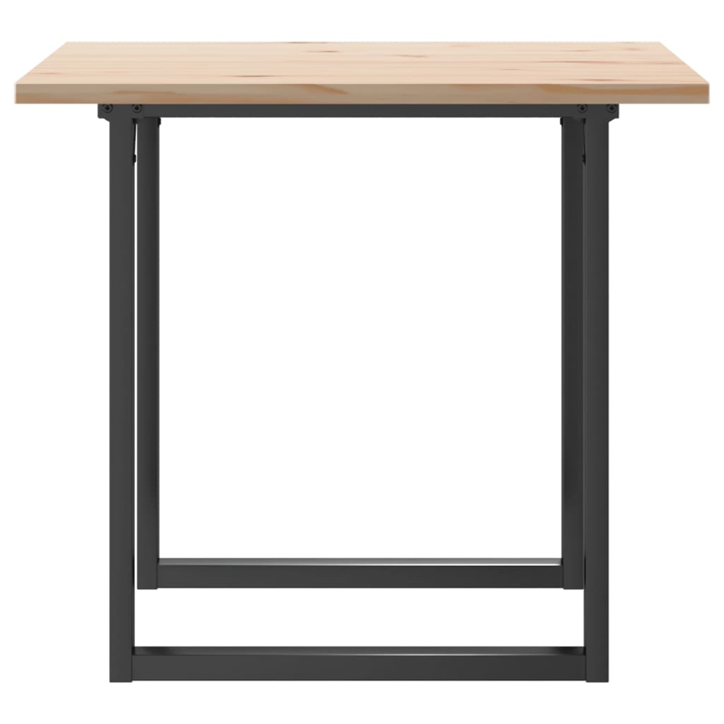 vidaXL Tavolo da Pranzo Telaio a O 80x80x75,5 cm Legno Pino e Acciaio