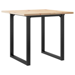vidaXL Tavolo da Pranzo Telaio a O 80x80x75,5 cm Legno Pino e Acciaio