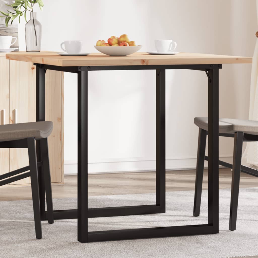 vidaXL Tavolo da Pranzo Telaio a O 80x80x75,5 cm Legno Pino e Acciaio