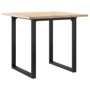 Tavolo da Pranzo Telaio a O 90x90x75,5 cm Legno Pino e Acciaio