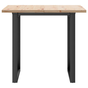 Tavolo da Pranzo Telaio a O 90x90x75,5 cm Legno Pino e Acciaio