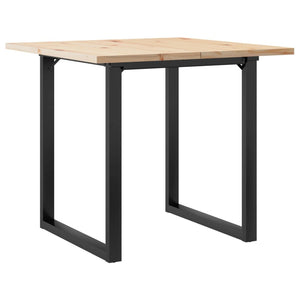 Tavolo da Pranzo Telaio a O 90x90x75,5 cm Legno Pino e Acciaio