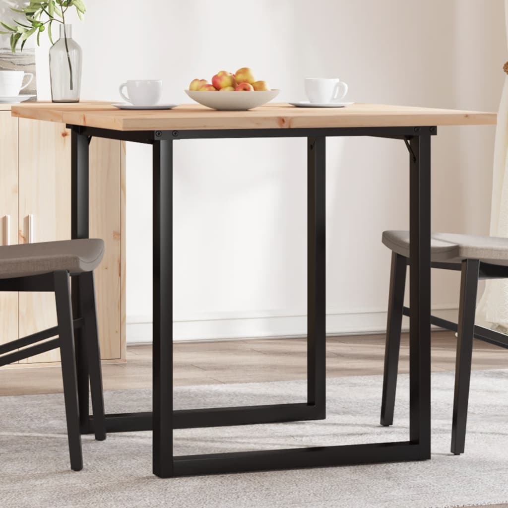 Tavolo da Pranzo Telaio a O 90x90x75,5 cm Legno Pino e Acciaio