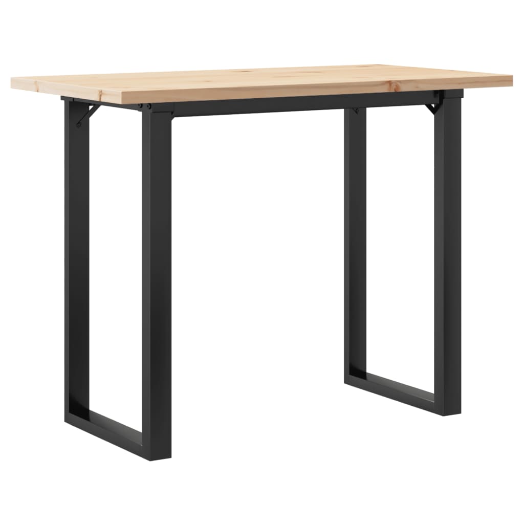 Tavolo da Pranzo Telaio a O 100x50x75,5 cm Legno Pino e Acciaio