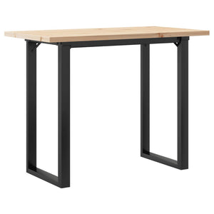 Tavolo da Pranzo Telaio a O 100x50x75,5 cm Legno Pino e Acciaio
