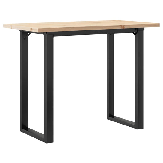 Tavolo da Pranzo Telaio a O 100x50x75,5 cm Legno Pino e Acciaio