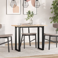 Tavolo da Pranzo Telaio a O 100x50x75,5 cm Legno Pino e Acciaio