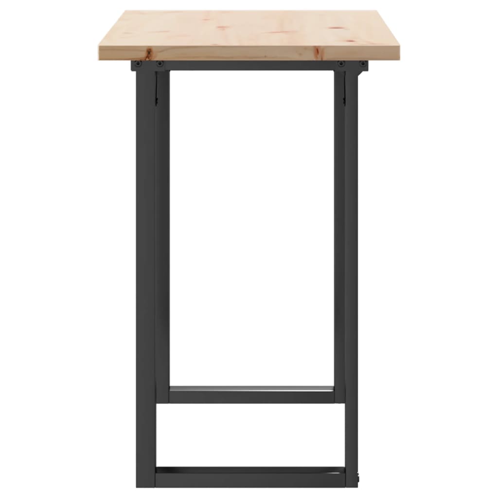 Tavolo da Pranzo Telaio a O 100x50x75,5 cm Legno Pino e Acciaio