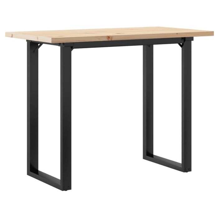 Tavolo da Pranzo Telaio a O 100x50x75,5 cm Legno Pino e Acciaio
