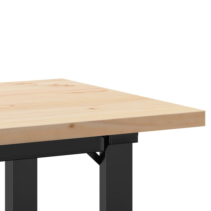 Tavolo da Pranzo Telaio a O 100x50x75,5 cm Legno Pino e Acciaio