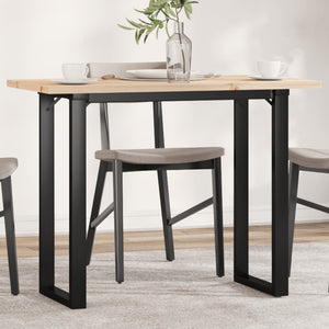 Tavolo da Pranzo Telaio a O 100x50x75,5 cm Legno Pino e Acciaio