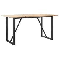 Tavolo da Pranzo Telaio a O 140x80x75,5 cm Legno Pino e Acciaio
