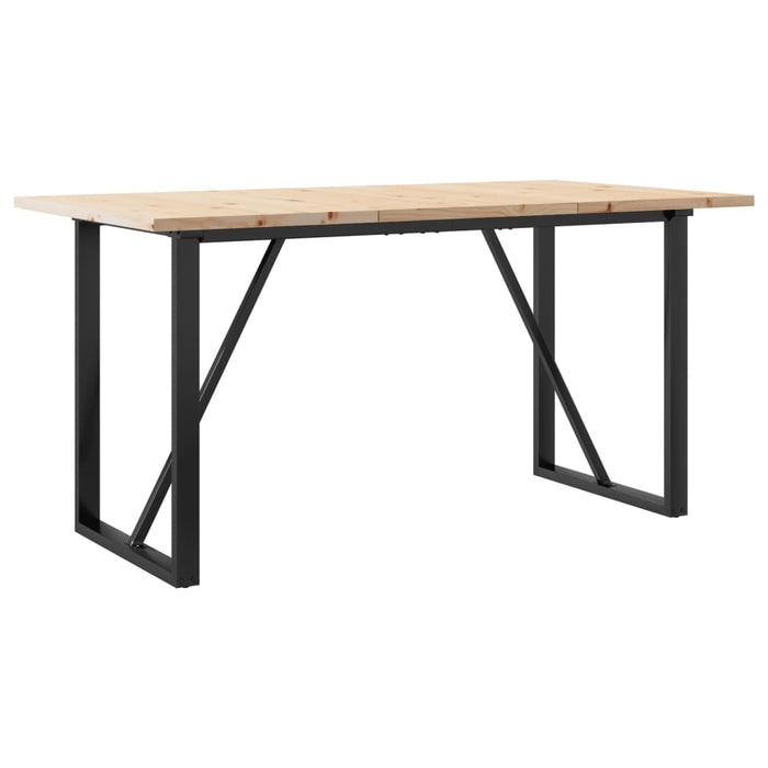 Tavolo da Pranzo Telaio a O 140x80x75,5 cm Legno Pino e Acciaio 3282742