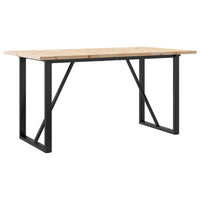 Tavolo da Pranzo Telaio a O 140x80x75,5 cm Legno Pino e Acciaio