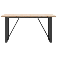 Tavolo da Pranzo Telaio a O 160x80x75,5 cm Legno Pino e Acciaio