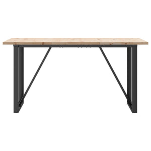 Tavolo da Pranzo Telaio a O 160x80x75,5 cm Legno Pino e Acciaio
