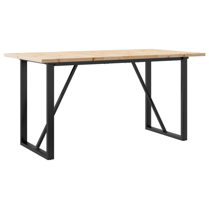 Tavolo da Pranzo Telaio a O 160x80x75,5 cm Legno Pino e Acciaio 3282743