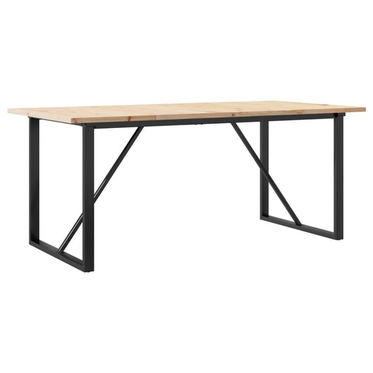 Tavolo da Pranzo Telaio a O 180x90x75,5 cm Legno Pino e Acciaio