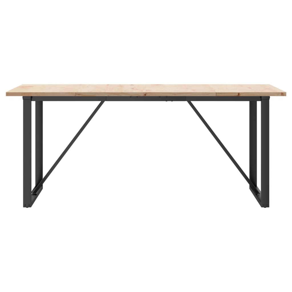 Tavolo da Pranzo Telaio a O 180x90x75,5 cm Legno Pino e Acciaio
