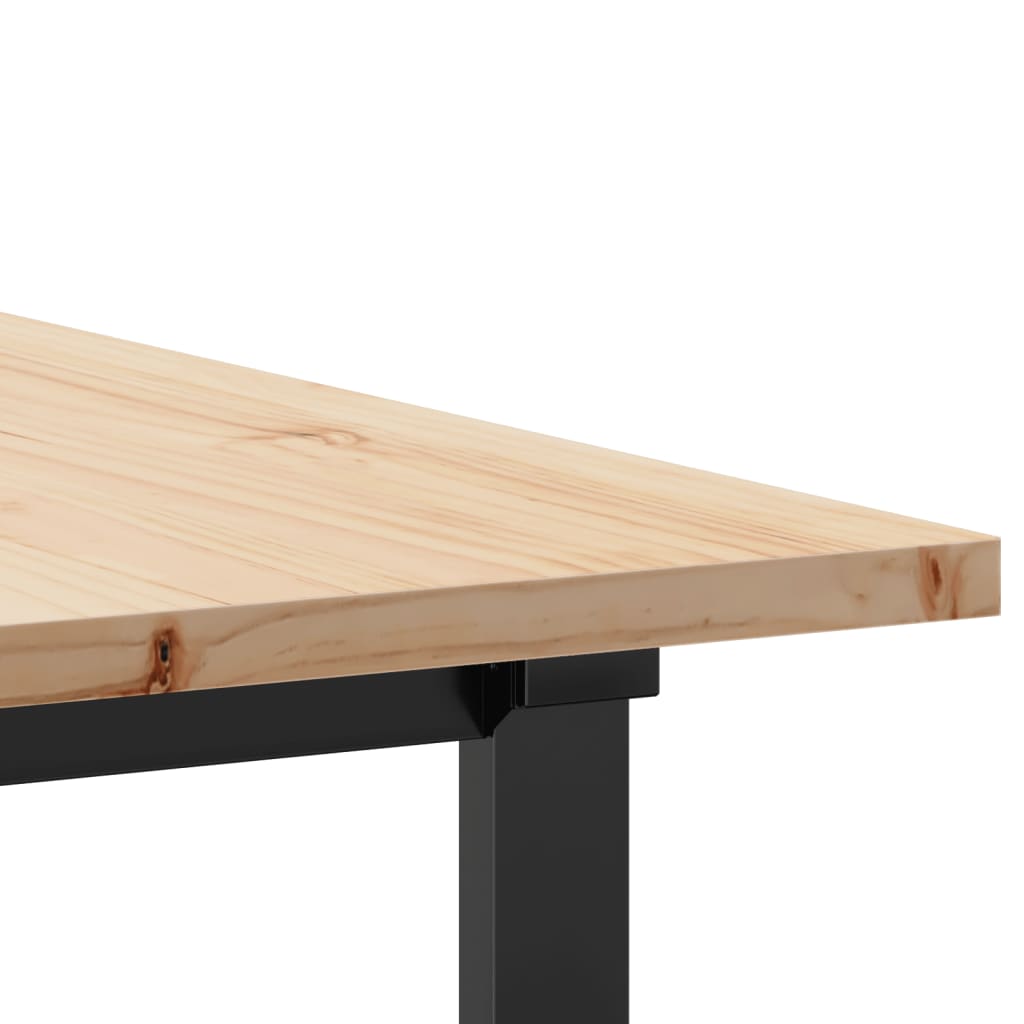 Tavolo da Pranzo Telaio a O 180x90x75,5 cm Legno Pino e Acciaio