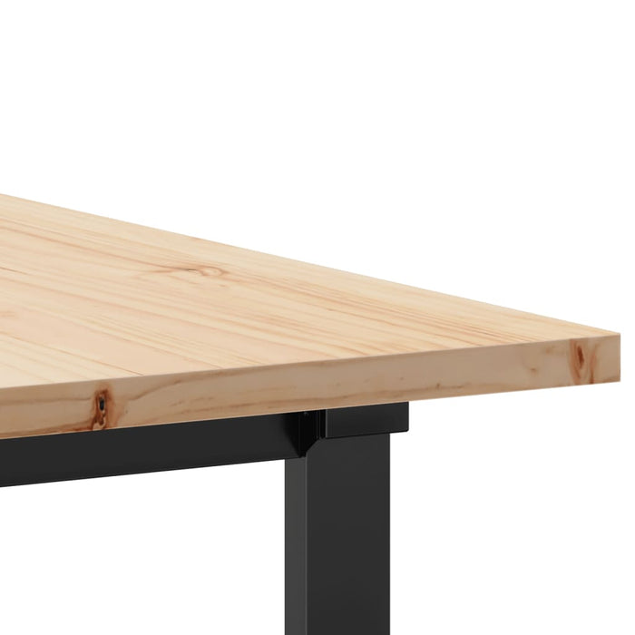 Tavolo da Pranzo Telaio a O 180x90x75,5 cm Legno Pino e Acciaio