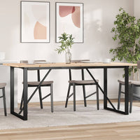 Tavolo da Pranzo Telaio a O 180x90x75,5 cm Legno Pino e Acciaio