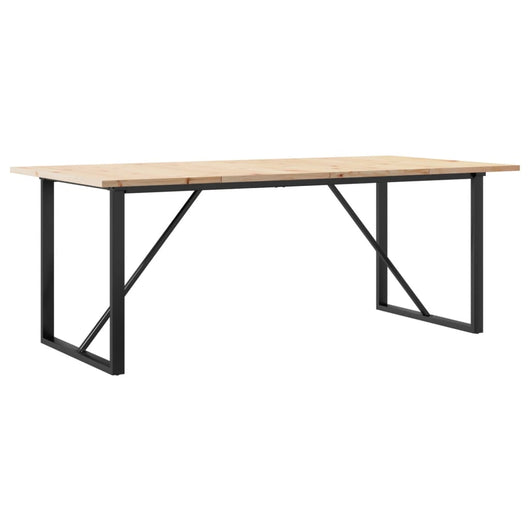 vidaXL Tavolo Pranzo Telaio a O 200x100x75,5 cm Legno Pino e Acciaio