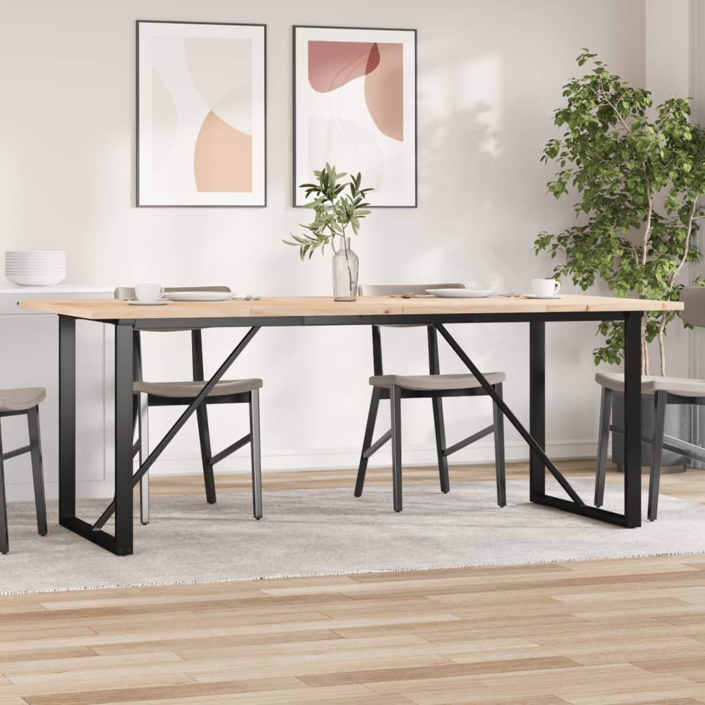 vidaXL Tavolo Pranzo Telaio a O 200x100x75,5 cm Legno Pino e Acciaio