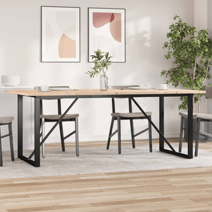vidaXL Tavolo Pranzo Telaio a O 200x100x75,5 cm Legno Pino e Acciaio