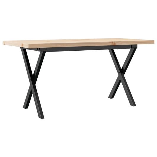 Tavolino Salotto Telaio a X-Tavolino da soggiorno 90x40x45,5 cm Legno Pino e Acciaio