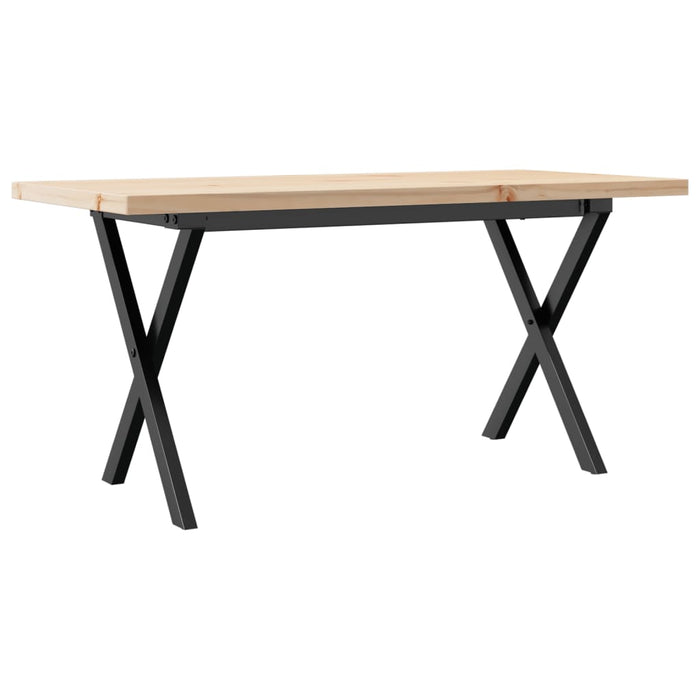 Tavolino Salotto Telaio a X-Tavolino da soggiorno 90x40x45,5 cm Legno Pino e Acciaio