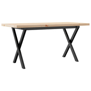 Tavolino Salotto Telaio a X-Tavolino da soggiorno 90x40x45,5 cm Legno Pino e Acciaio