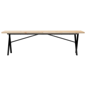 Tavolino Salotto Telaio a X 160x40x45,5 cm Legno Pino e Acciaio 3282756