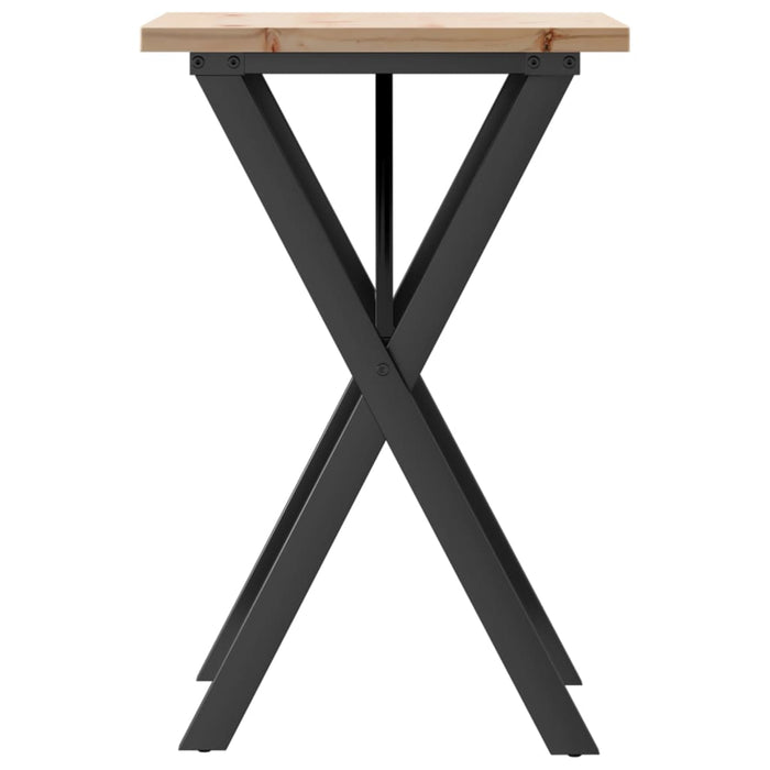 vidaXL Tavolo da Pranzo Telaio a X 50x50x75,5 cm Legno Pino e Acciaio