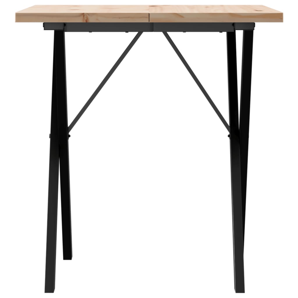 Tavolo da Pranzo Telaio a X 70x70x75,5 cm Legno Pino e Acciaio 3282759