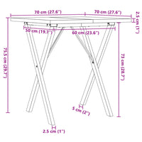 Tavolo da Pranzo Telaio a X 70x70x75,5 cm Legno Pino e Acciaio 3282759