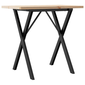 Tavolo da Pranzo Telaio a X 80x50x75,5 cm Legno Pino e Acciaio 3282760