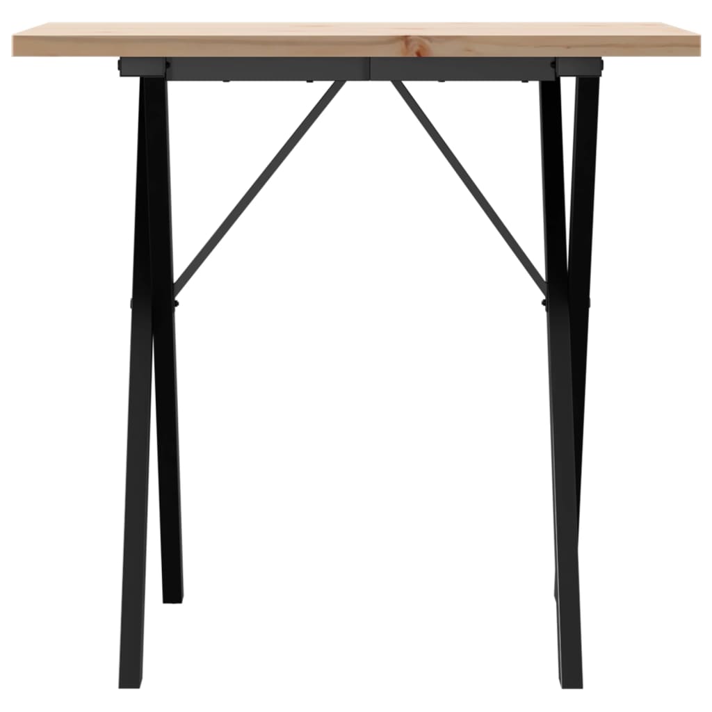 Tavolo da Pranzo Telaio a X 80x50x75,5 cm Legno Pino e Acciaio 3282760
