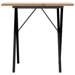 Tavolo da Pranzo Telaio a X 80x50x75,5 cm Legno Pino e Acciaio 3282760