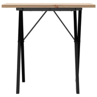 Tavolo da Pranzo Telaio a X 80x50x75,5 cm Legno Pino e Acciaio